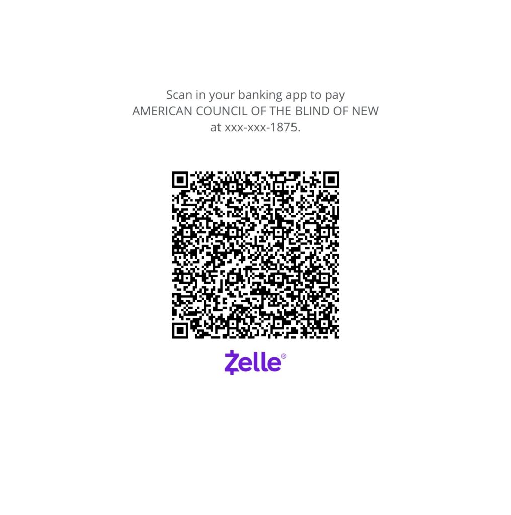Zelle QR Code for American Council of the Blind